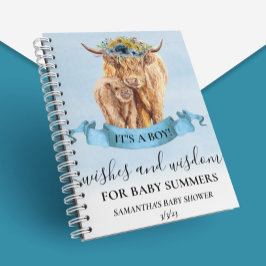 Cuaderno Deseos de Vaca de las Tierras Altas Niño Azul Sabi
