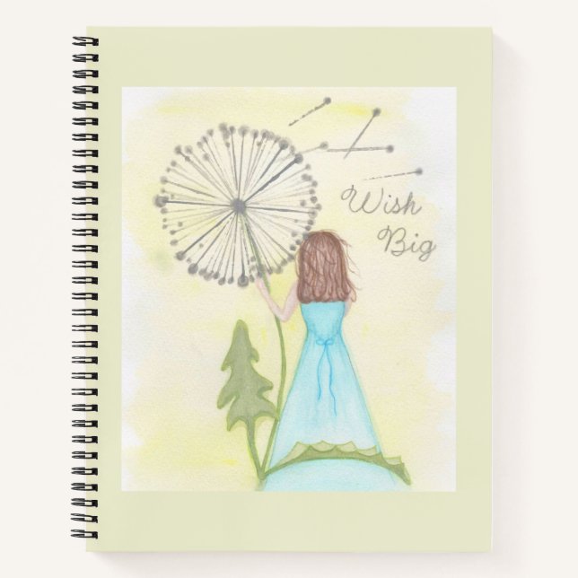 Cuaderno Deseos en una niñita de diente de león (Anverso)