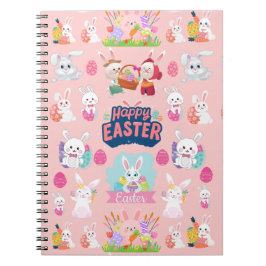 Cuaderno Deseos Felices de Pascua - Patrón Conejo Divertido