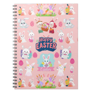 Cuaderno Deseos Felices de Pascua - Patrón Conejo Divertido
