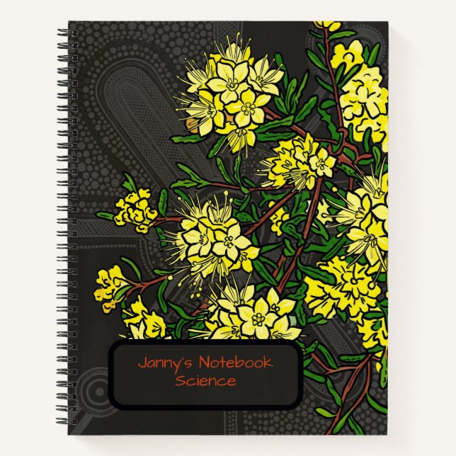 Cuaderno Desert Sunburst: Phebalium glandulosum Botánico (Anverso)