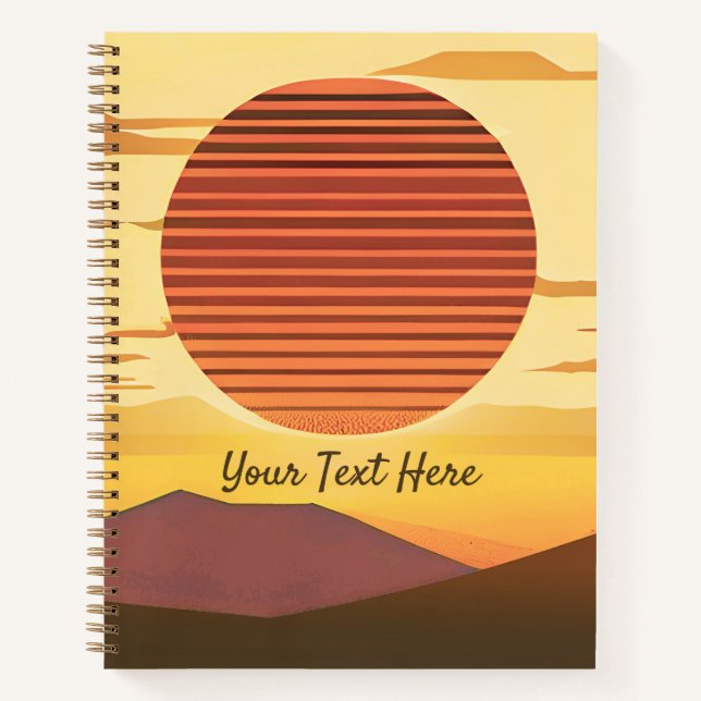 Cuaderno Desert Sunset Rust Naranja y Brown Journal (Anverso)