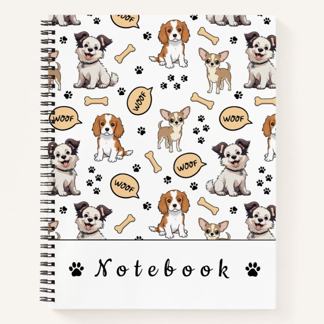 Cuaderno Desfile de Cachorros Juguetones (Anverso)
