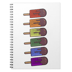 Cuaderno Desfile de paletas congeladas arcoíris