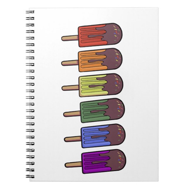 Cuaderno Desfile de paletas congeladas arcoíris (Frente)