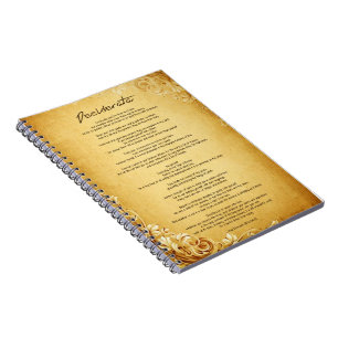 Cuaderno Desiderata "Cosas deseadas" en un parque de época