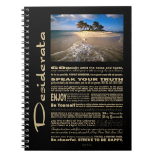 Cuaderno Desiderata poema pequeña isla solitaria