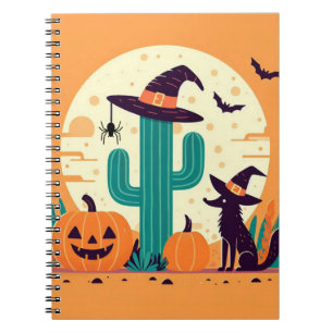 Cuaderno Desierto/cactus del suroeste de Halloween