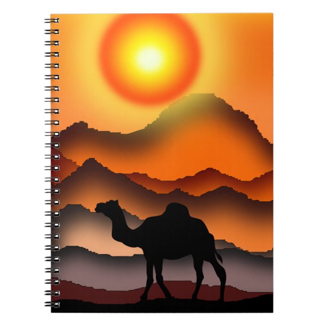 Cuaderno Desierto de atardecer para portátiles de camello (Frente)