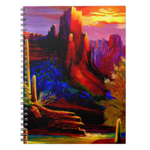 Cuaderno Desierto pintado por portátil Sunset