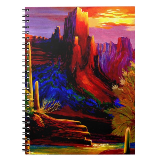 Cuaderno Desierto pintado por portátil Sunset (Frente)