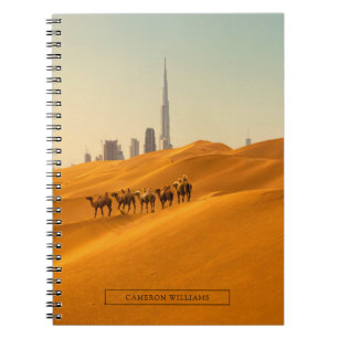 Cuaderno Desiertos   Vista aérea de Dubai con camellos