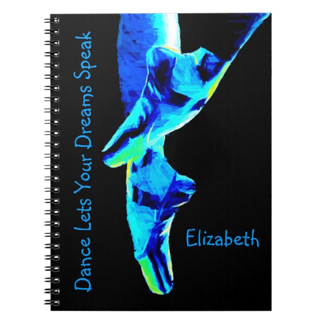 Cuaderno Deslizadores azules de Pointe del ballet (Frente)