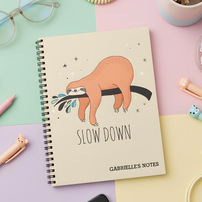 Cuaderno Despacio - Graciosa Sloth (Slow down notebook - a notebook that reminds you to sloth down!)
