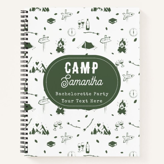 Cuaderno Despedida de soltera de camping fin de semana de b (Anverso)