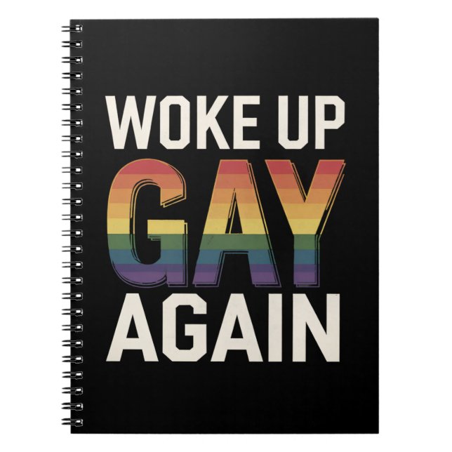 Cuaderno Despertó de nuevo a Gay Funny LGBTQ Pride Ally Rai (Frente)