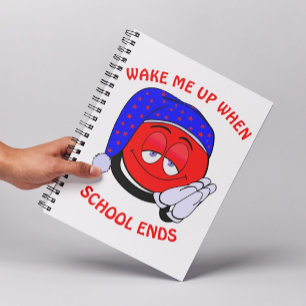 Cuaderno Despiértame cuando la escuela termine la emoji gra
