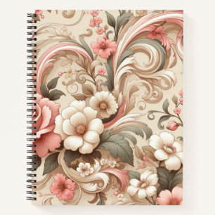 Cuaderno Desplazamiento de jardín de Rosa de época
