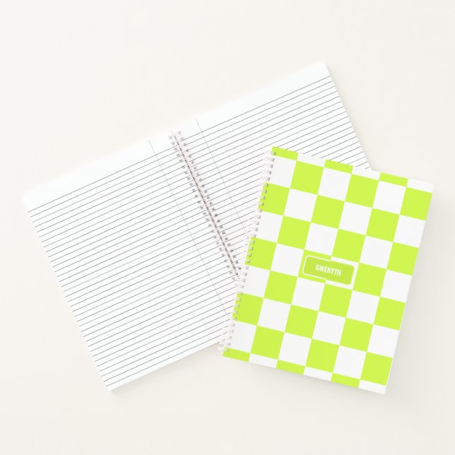 Cuaderno Destacador verde neon lime con control personaliza (Interior)