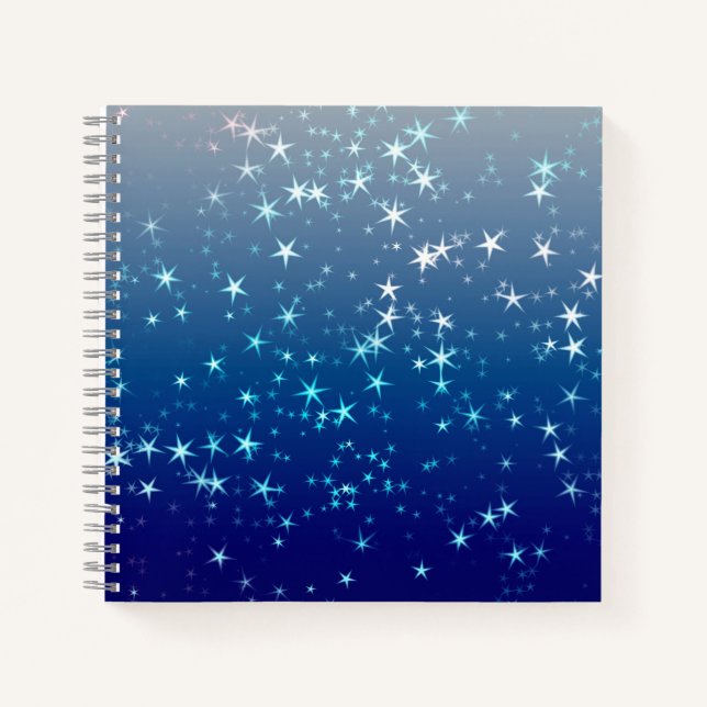 Cuaderno Destellos de Navidad Estrellas Cielo Azul (Anverso)