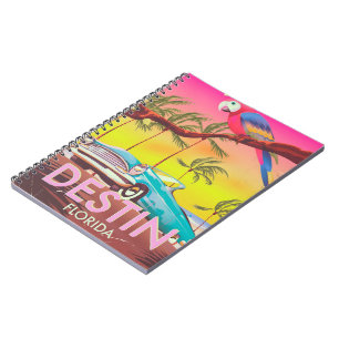 Cuaderno Destin Florida poster de viajes vintage de los Est