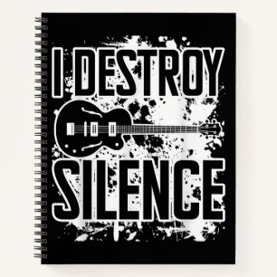 Cuaderno Destruyo Silence Bass Player Funny Guitar Music E