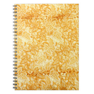 Cuaderno Detalle del tejido del patrón de encaje dorado de