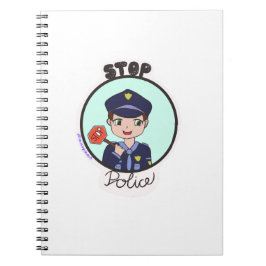 Cuaderno Detener el dibujo de caricaturas de la policía