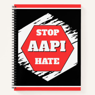 Cuaderno Detener el Odio AAPI Rectangular