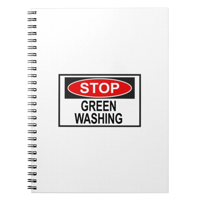 Cuaderno Detener el Rótulo de lavado de efecto invernadero  (Frente)