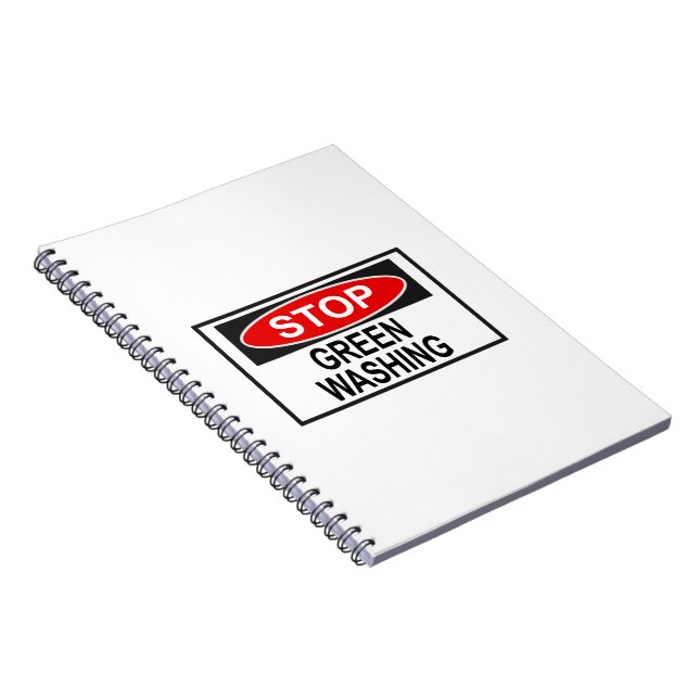 Cuaderno Detener el Rótulo de lavado de efecto invernadero  (Lado Derecho)