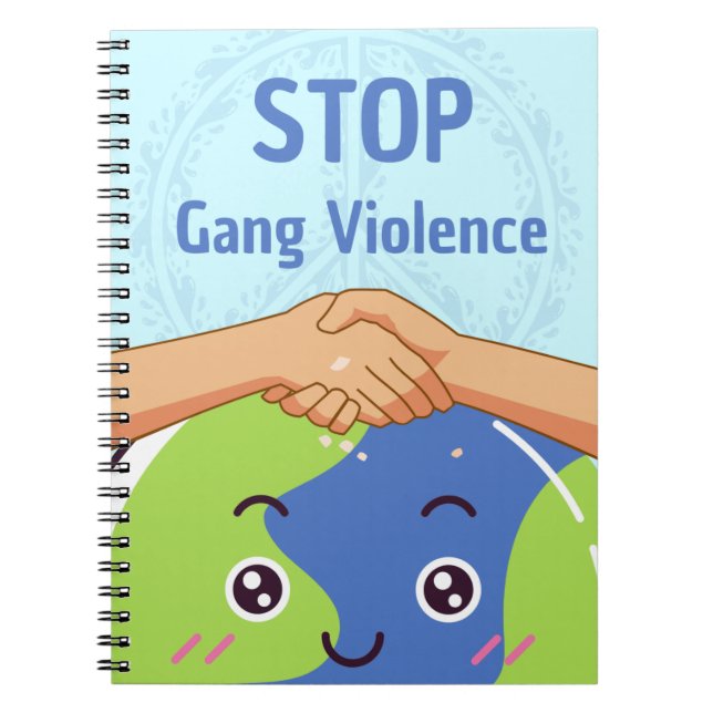 Cuaderno Detengan el apretón de manos de la violencia grupa (Frente)