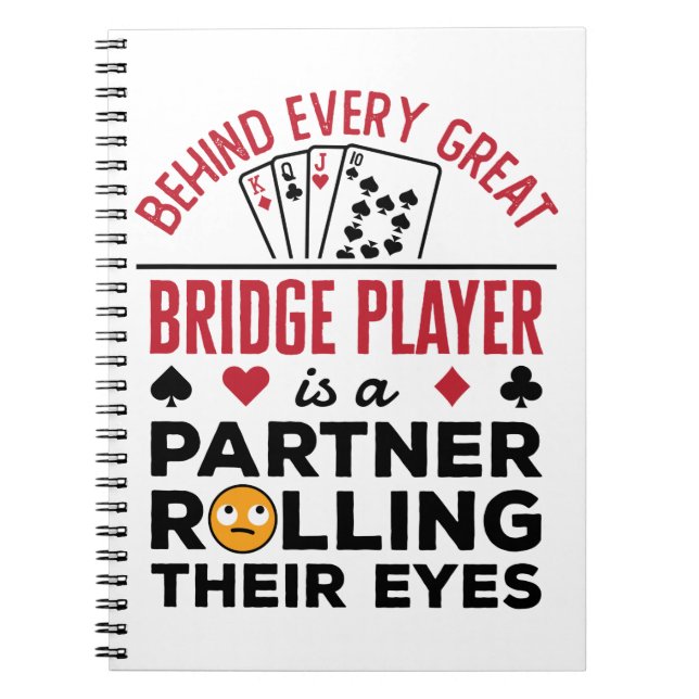 Cuaderno Detrás de cada gran jugador de bridge Divertido di (Frente)