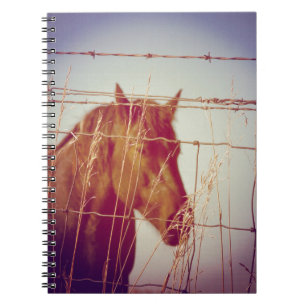 Cuaderno Detrás de la cerca, caballo abstracto