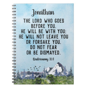 Cuaderno Deuteronomio 31 8 Biblia Verse acuarela Naturaleza