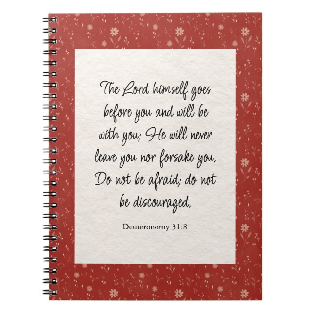 Cuaderno Deuteronomio 31:8 Biblia Verse Image (Frente)