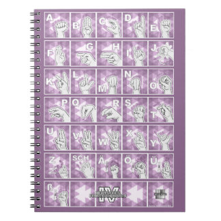 Cuaderno Deutsches Fingeralphabet 4 - lavendelgrau /