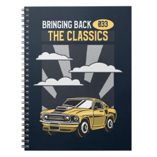Cuaderno Devolver el coche clásico del músculo retro