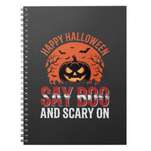 Cuaderno Di decir Boo Diseño de calabaza de Halloween_1