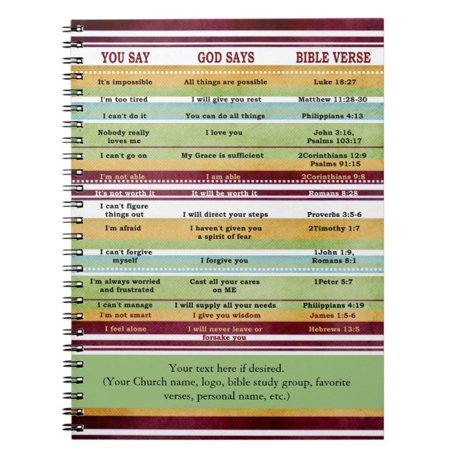 Cuaderno "Di/Dios dice" Versos Inspiradores de la Biblia (Frente)