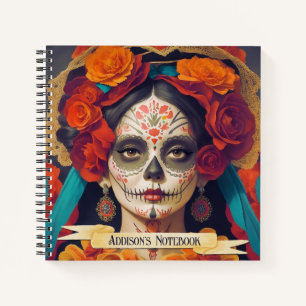 Cuaderno Día Catrina De Los Muertos 1 Con Bloc De Notas De