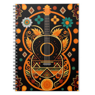 Cuaderno Día colorido del arte de la guitarra muerta
