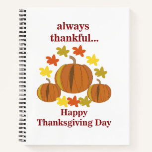 Cuaderno Día de Acción de Gracias Calabaza de Gracias Día d
