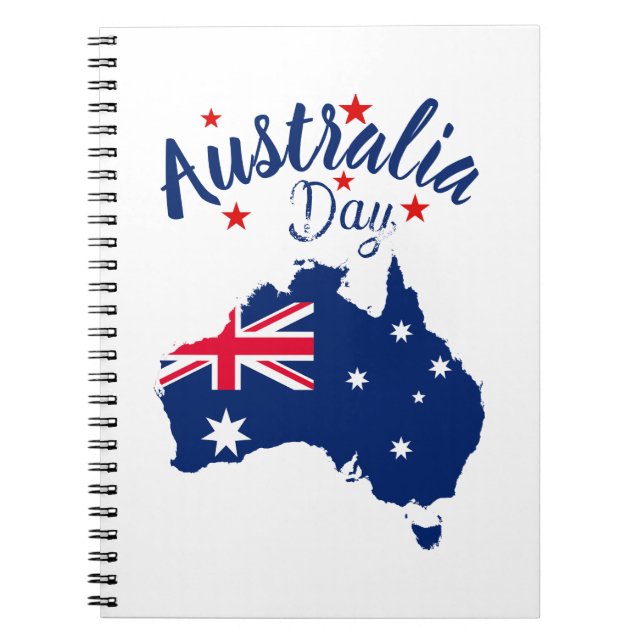 Cuaderno Día de Australia Azul y Blanco Rojo (Frente)