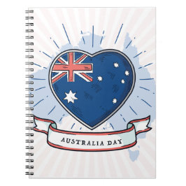 Cuaderno Día de Australia Azul y Blanco Rojo