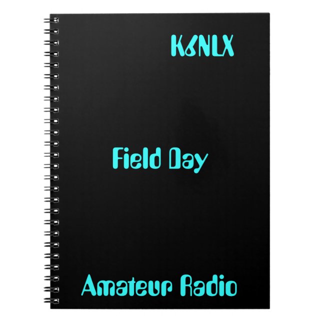 Cuaderno Día de campo de Rótulo de llamadas de radio amateu (Frente)