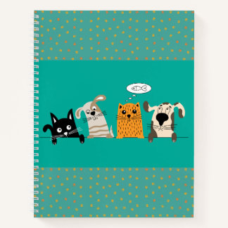 Cuaderno Día de ensueño de mascota azul verdoso