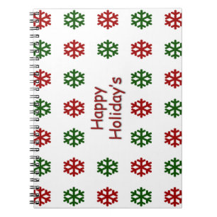 Cuaderno Día de fiesta feliz con un modelo del copo de