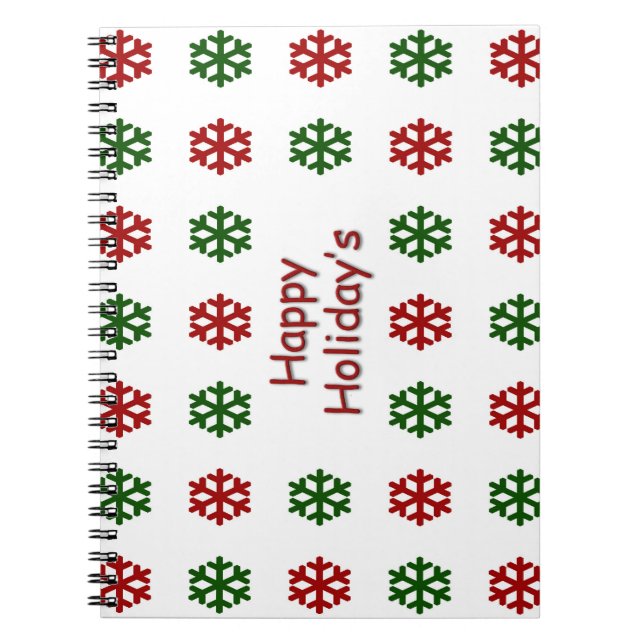 Cuaderno Día de fiesta feliz con un modelo del copo de (Frente)