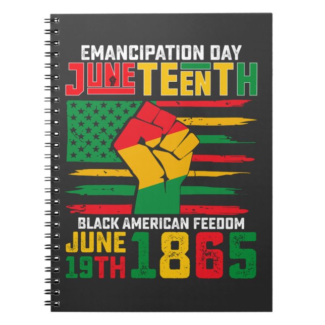 Cuaderno Día de la Emancipación de Juneteenth Libertad Negr (Frente)